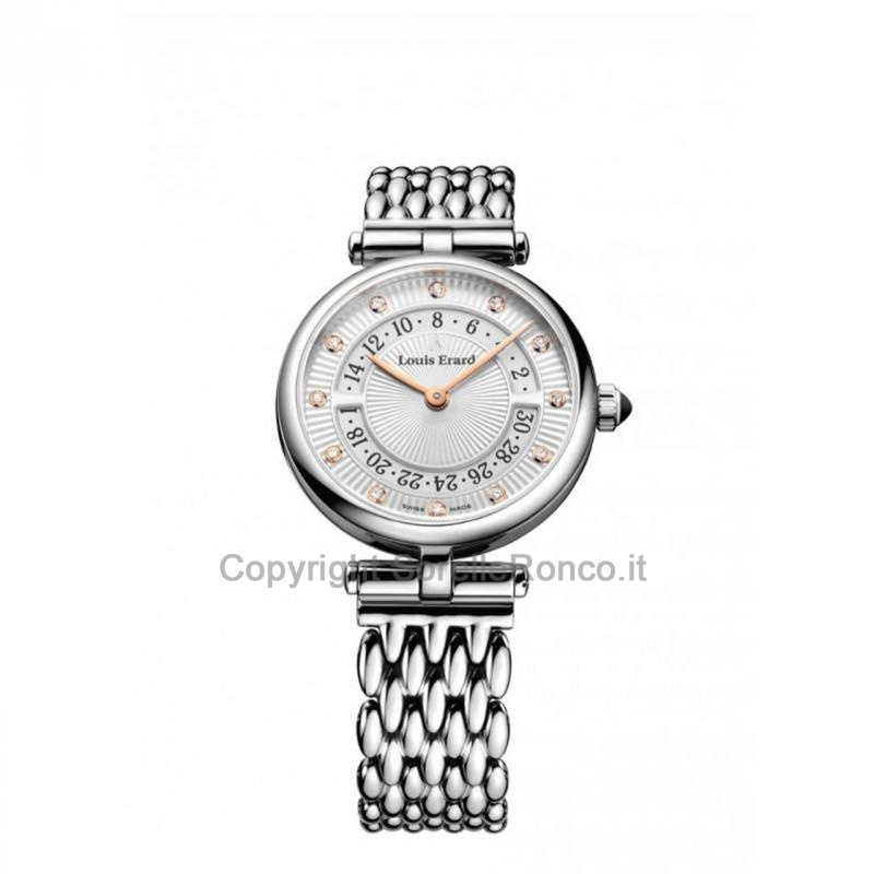 LOUIS ERARD ROMANCE SILVER 33MM ACCIAIO DIAMANTI