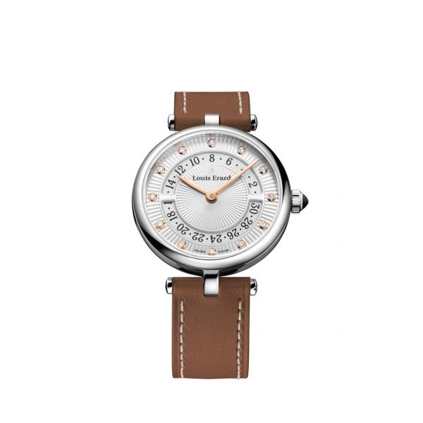 01811AA11-BRCB10 - Louis Erard Romance Silver 33mm Diamanti Pelle
