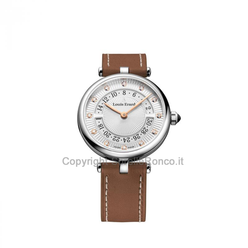 LOUIS ERARD ROMANCE SILVER 33MM DIAMANTI PELLE