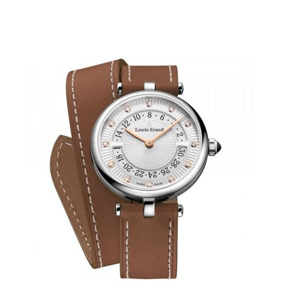 01811AA11-BRDT20 - Louis Erard Romance Diamanti Silver 33mm Pelle