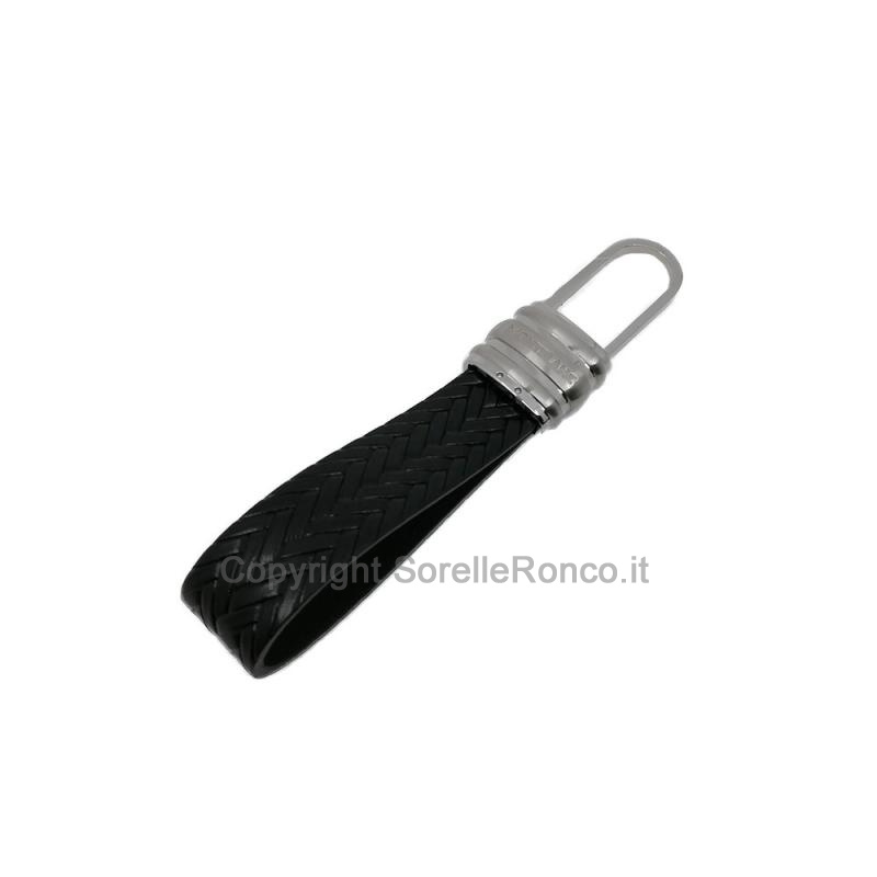 PORTACHIAVI MONTBLANC IN PELLE INTRECCIATA NERA