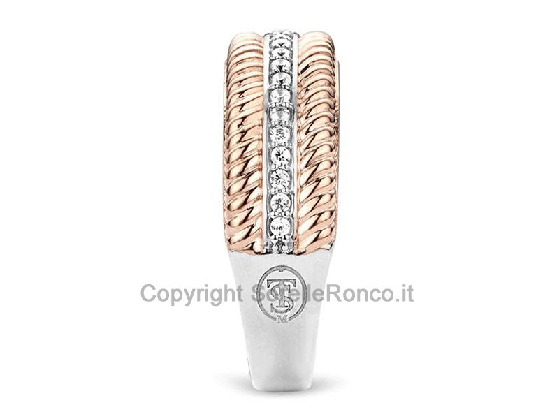 ANELLO TI SENTO MILANO FASCE ORO ROSA