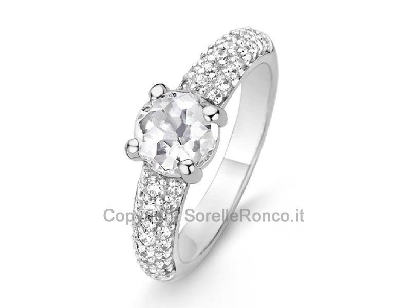 ANELLO SOLITARIO ZIRCONI TI SENTO MILANO