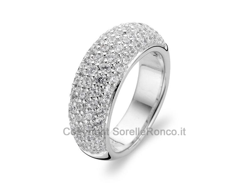 ANELLO TI SENTO MILANO ARGENTO E ZIRCONI