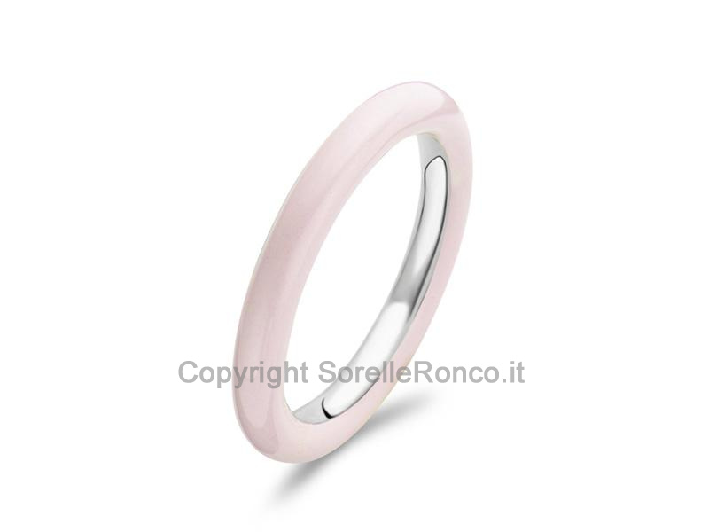 ANELLO TI SENTO MILANO SMALTATO ROSA