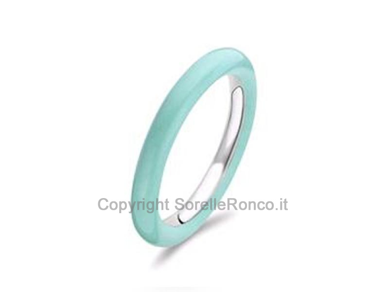 ANELLO TI SENTO MILANO SMALTATO TURCHESE