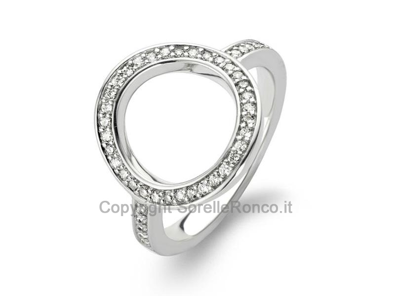 ANELLO TI SENTO MILANO ARGENTO E ZIRCONI