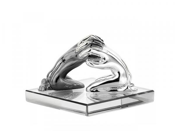 23612N - Scultura Ottaviani Fusione Base Vetro 7x2,7cm