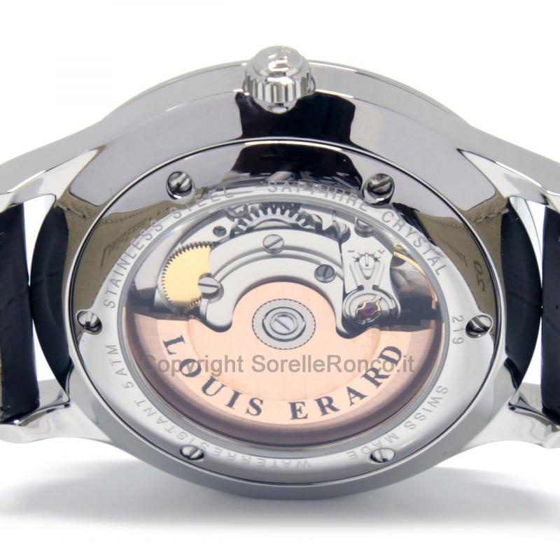 LOUIS ERARD 1931 BLU 40MM AUTO DAY DATE PELLE NERA