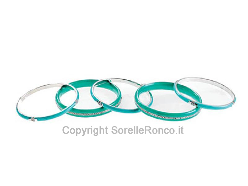 BRACCIALE OTTAVIANI BANGLE SET TURCHESE STRASS