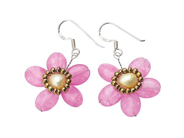 490448 - Orecchini Ottaviani con Agata Rosa e Perle Gialle