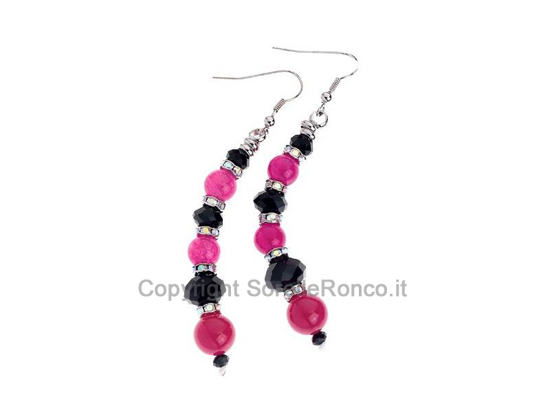 ORECCHINI CRISTALLI PERLINE E STRASS