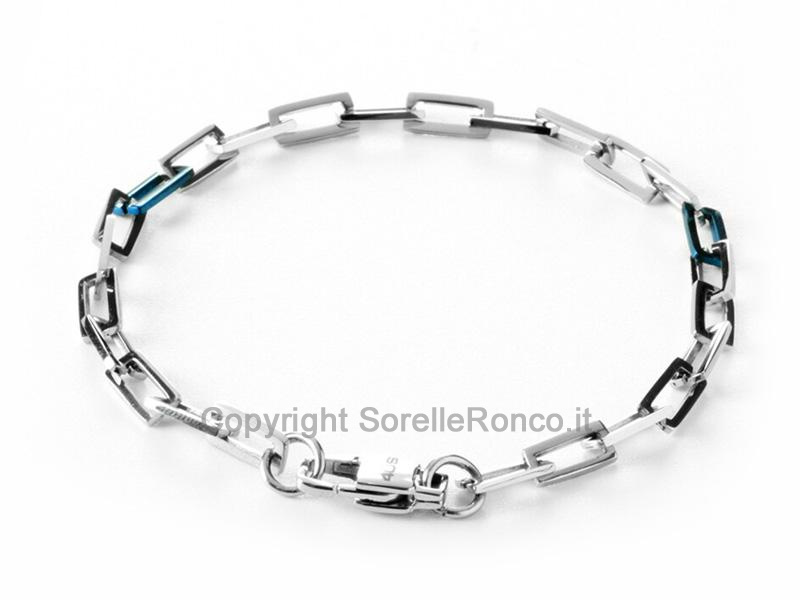 BRACCIALE 4US CATENA IP BLUE IN ACCIAIO