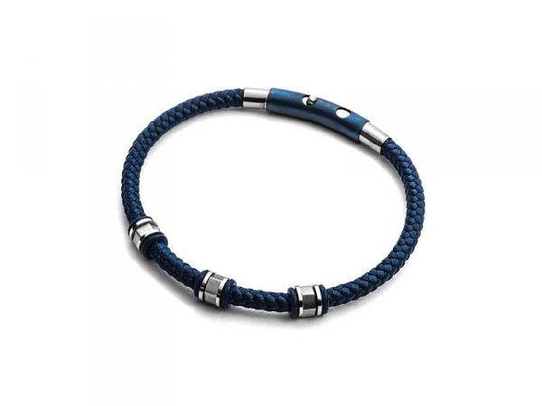 4UBR2009 - 4US Bracciale Bolts Corda Blu Acciaio 21cm