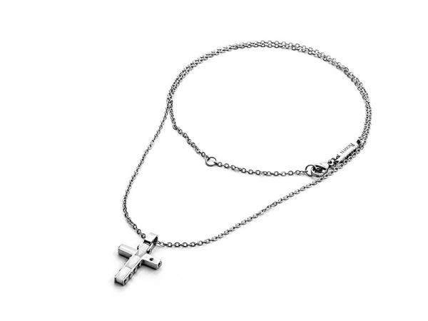 4UCL1998 - 4US Collana Advice Croce Bianca Zirconi 50cm