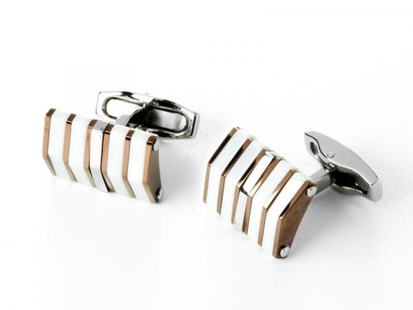 4UGE0879 - Gemelli 4US in Acciaio Ceramic White