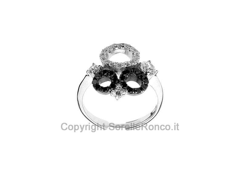 ANELLO OTTAVIANI POIS IN ARGENTO