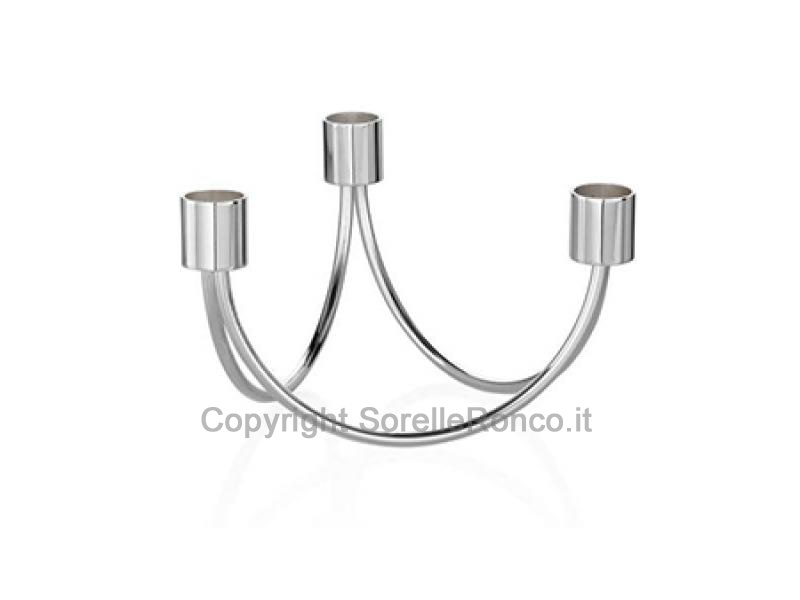 PORTACANDELE OTTAVIANI ARGENTATO TRIPLA FIAMMA 9,8