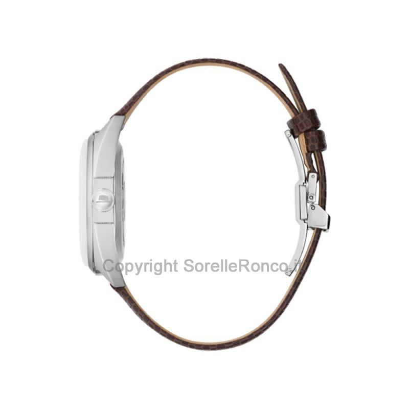 BULOVA FRANK SINATRA ARGENTO 39MM PELLE MARRONE