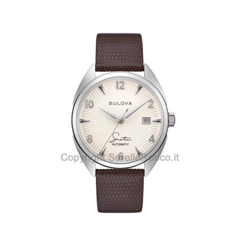 BULOVA FRANK SINATRA ARGENTO 39MM PELLE MARRONE