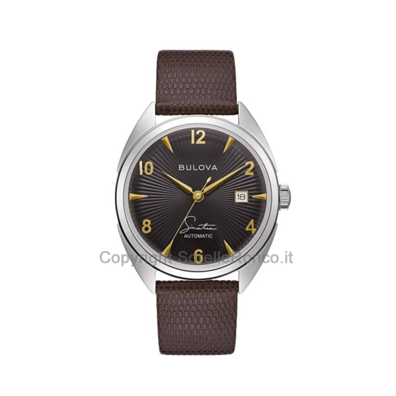 BULOVA FRANK SINATRA NERO 39MM PELLE MARRONE