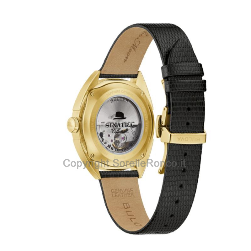 BULOVA FRANK SINATRA ARGENTO 39MM PELLE NERA