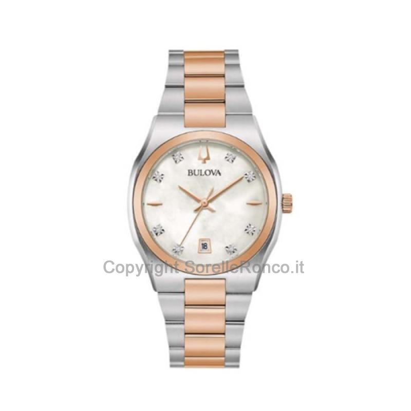 BULOVA LADY SURVEYOR 34MM ORO ROSA DIAMANTI