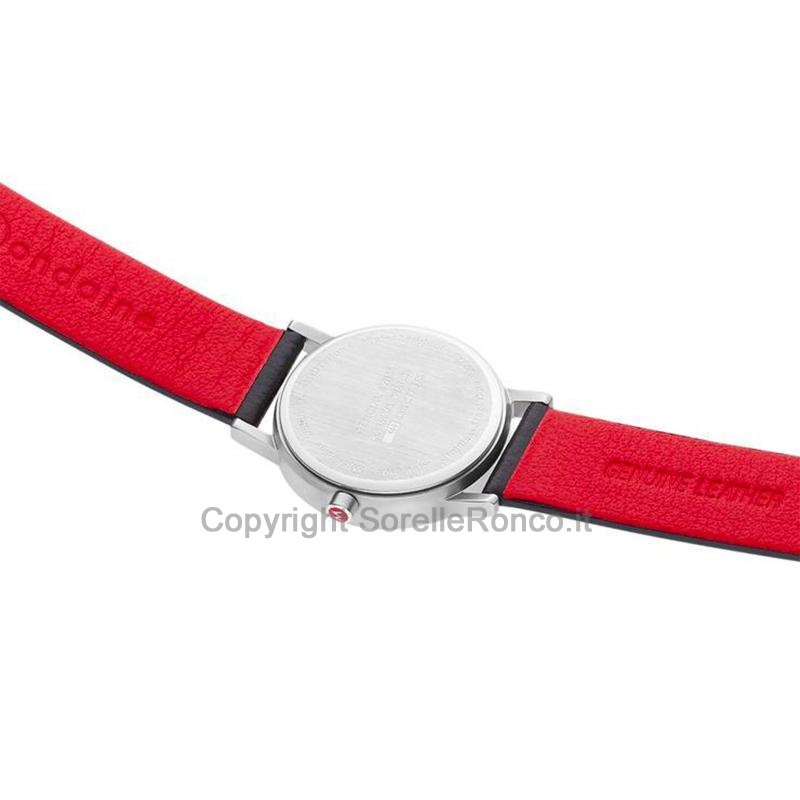 MONDAINE CLASSIC PURE BIANCO 30MM PELLE NERA/ROSSA