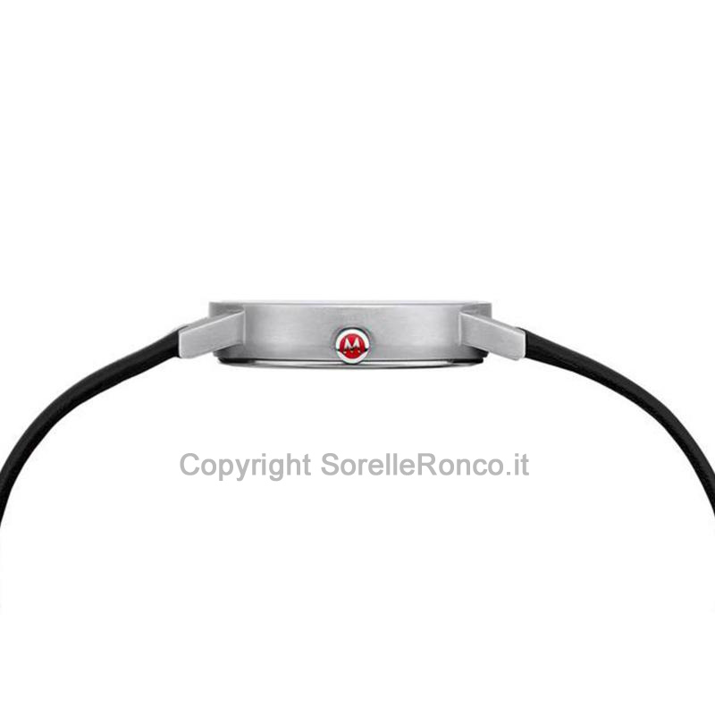 MONDAINE CLASSIC PURE BIANCO 30MM PELLE NERA/ROSSA
