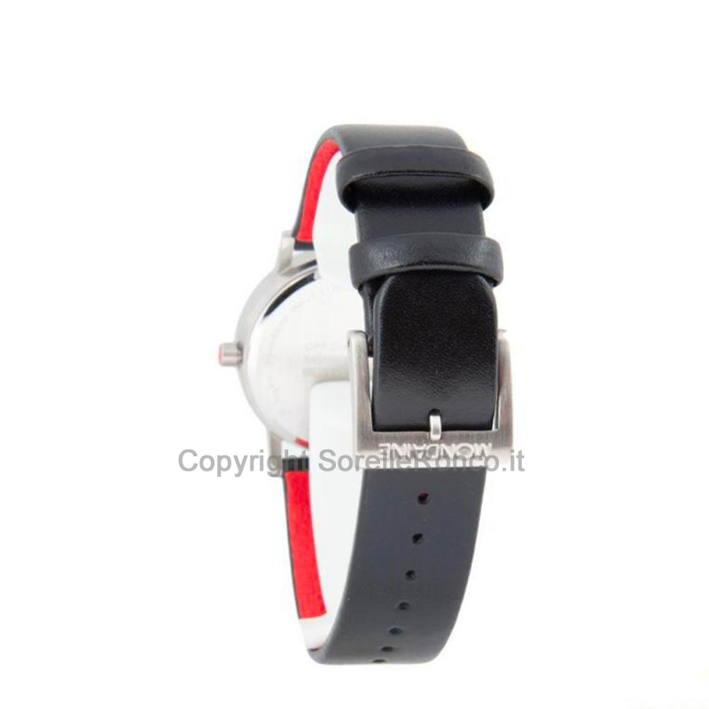 MONDAINE CLASSIC PURE BIANCO 30MM PELLE NERA/ROSSA