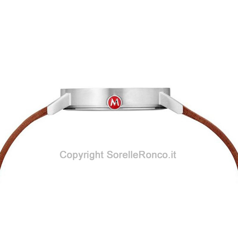 MONDAINE CLASSIC PURE BIANCO 40MM PELLE MARRONE