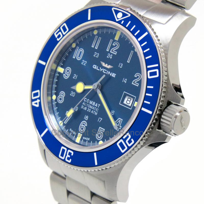 GLYCINE COMBAT SUB ACCIAIO BLU AUTO 42MM