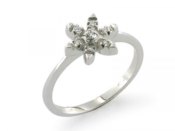 CF00161 - Anello a Fiore con Diamanti