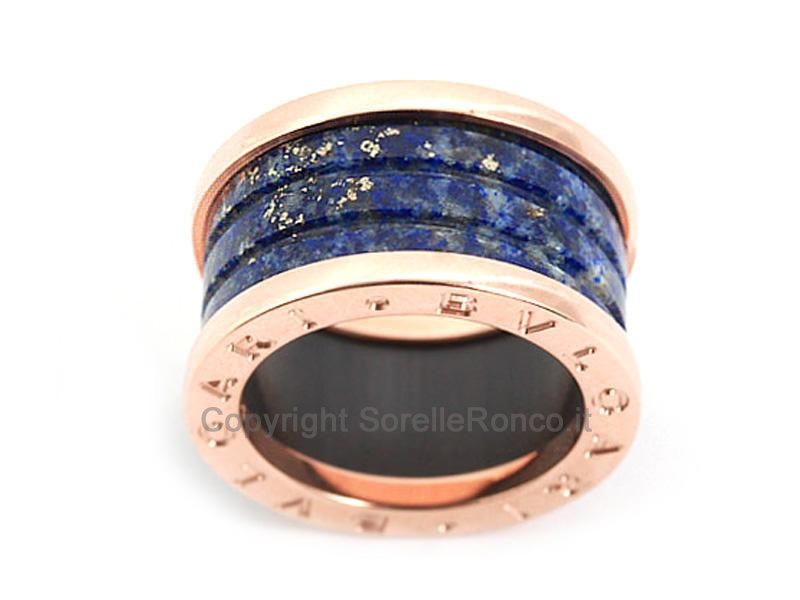 ANELLO B01 BULGARI ORO ROSA E MARMO BLU