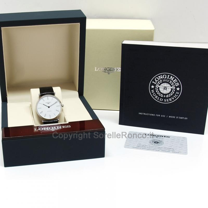 LONGINES LA GRAND CLASSIQUE BIANCO 36MM PELLE NERA