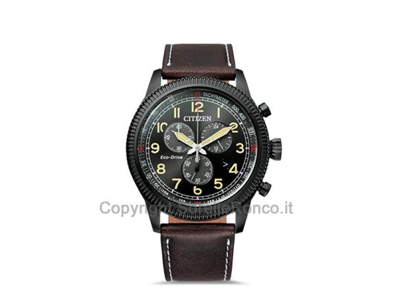 CITIZEN OF COLLECTION NERO 43MM PELLE MARRONE