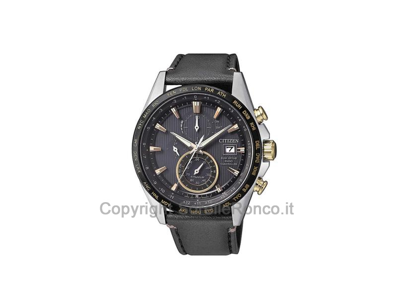 CITIZEN ECO DRIVE RADIOCONTROLLATO NERO 42MM PELLE