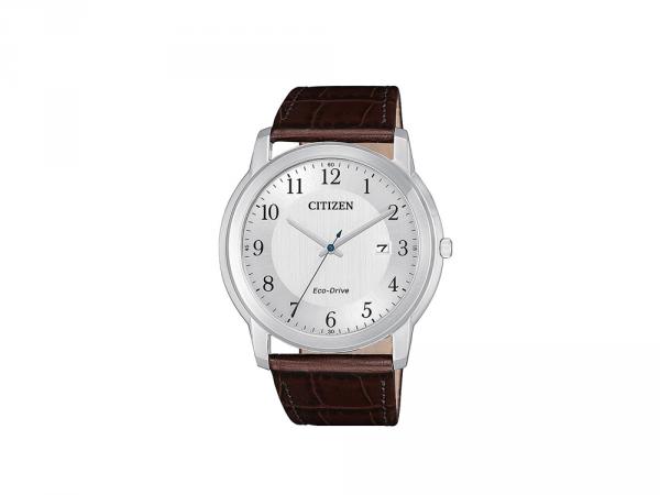 AW1211-12A - Citizen Solo Tempo Eco Drive Silver 42mm Pelle