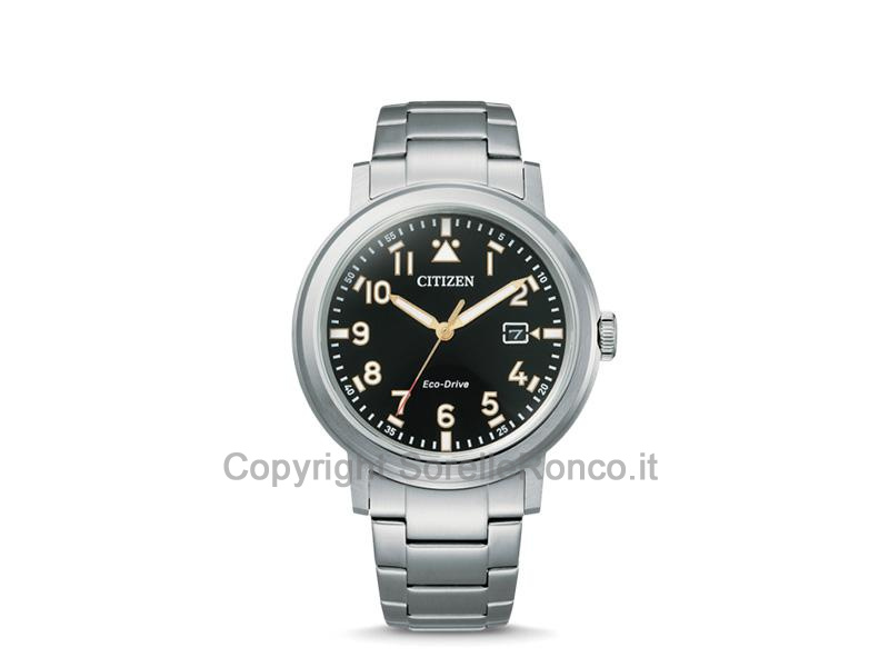 CITIZEN MILITARY ECO DRIVE NERO 42MM ACCIAIO