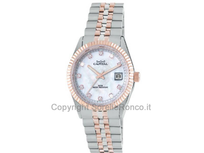 OROLOGIO CAPITAL DIAMANTI BICOLOR 36MM