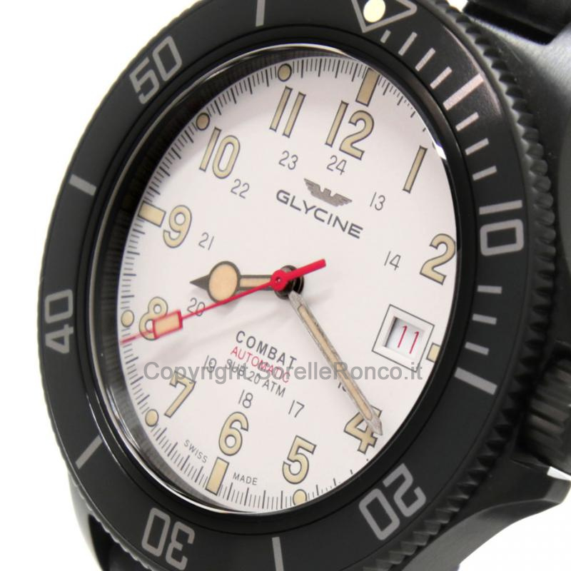 GLYCINE COMBAT SUB ACCIAIO NERO 42MM
