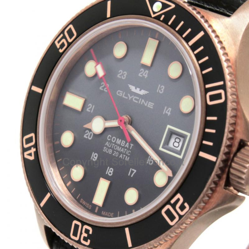 GLYCINE COMBAT SUB BRONZE NERO 42MM