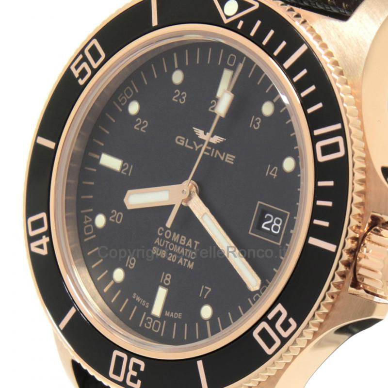 GLYCINE COMBAT SUB NERO E GIALLO 42MM