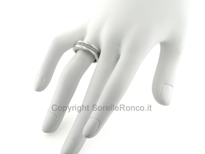 ANELLO ORO BIANCO CON DIAMANTI CT. 0.12