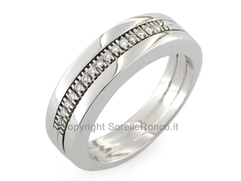 ANELLO ORO BIANCO CON DIAMANTI CT. 0.12