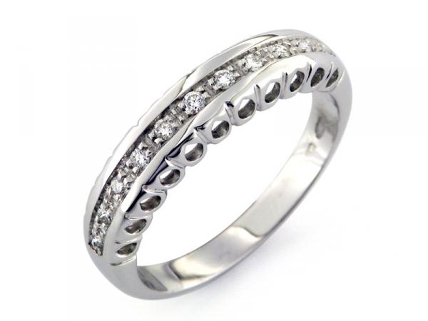 CF00644 - Anello Veretta Diamanti in Oro Bianco