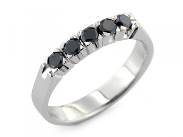 CF00714 - Anello Riviera Diamanti Neri ct. 0.42