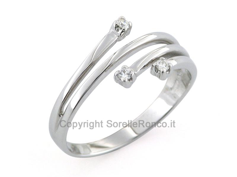 ANELLO TRILOGY CON DIAMANTI CT. 0.05