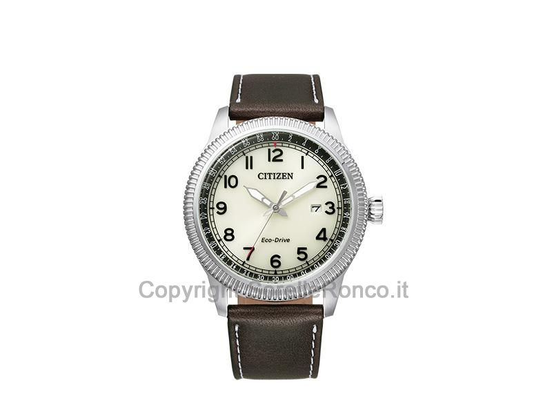 CITIZEN OF COLLECTION AVIATOR BEIGE 42MM PELLE