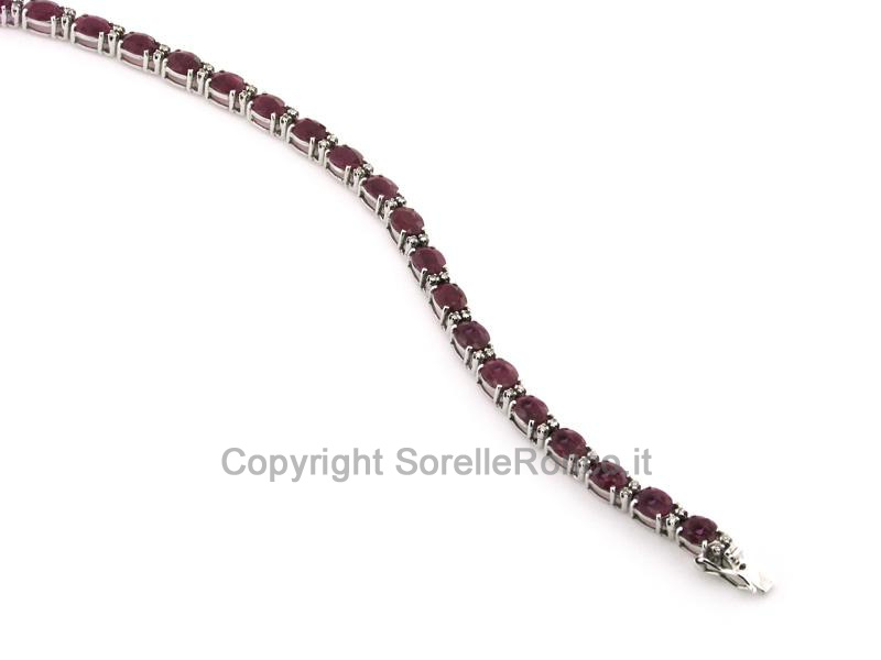 BRACCIALE TENNIS CON RUBINI E DIAMANTINI